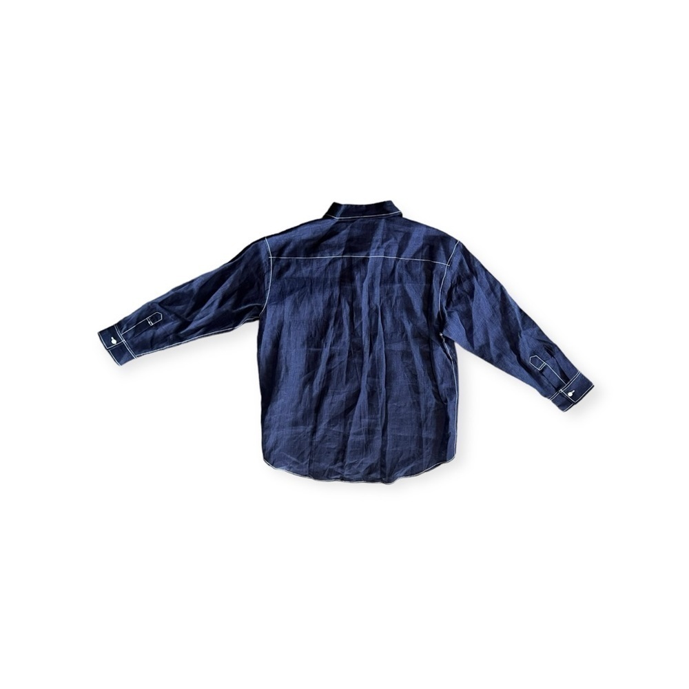 Journal Standard L'essage top blue linen button front large - Picture 3 of 8